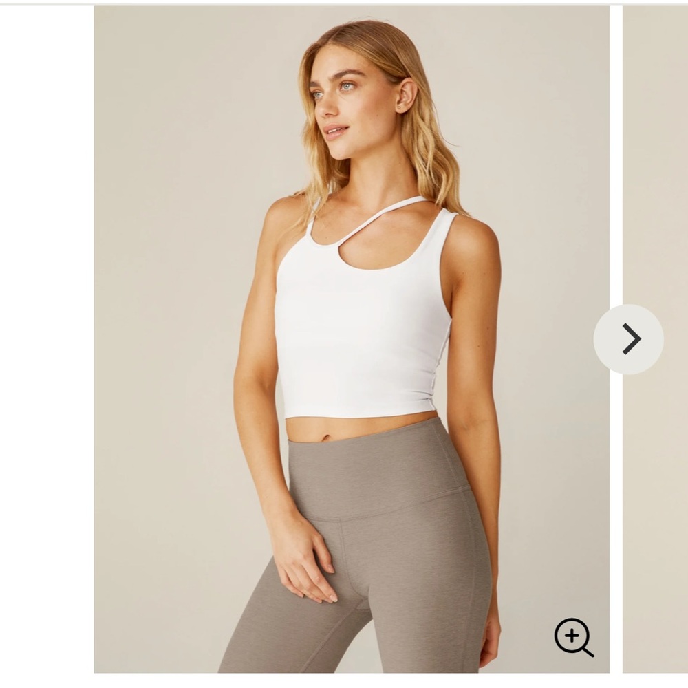 Beyond Yoga White Spacedye Shapeshift Cropped Tank